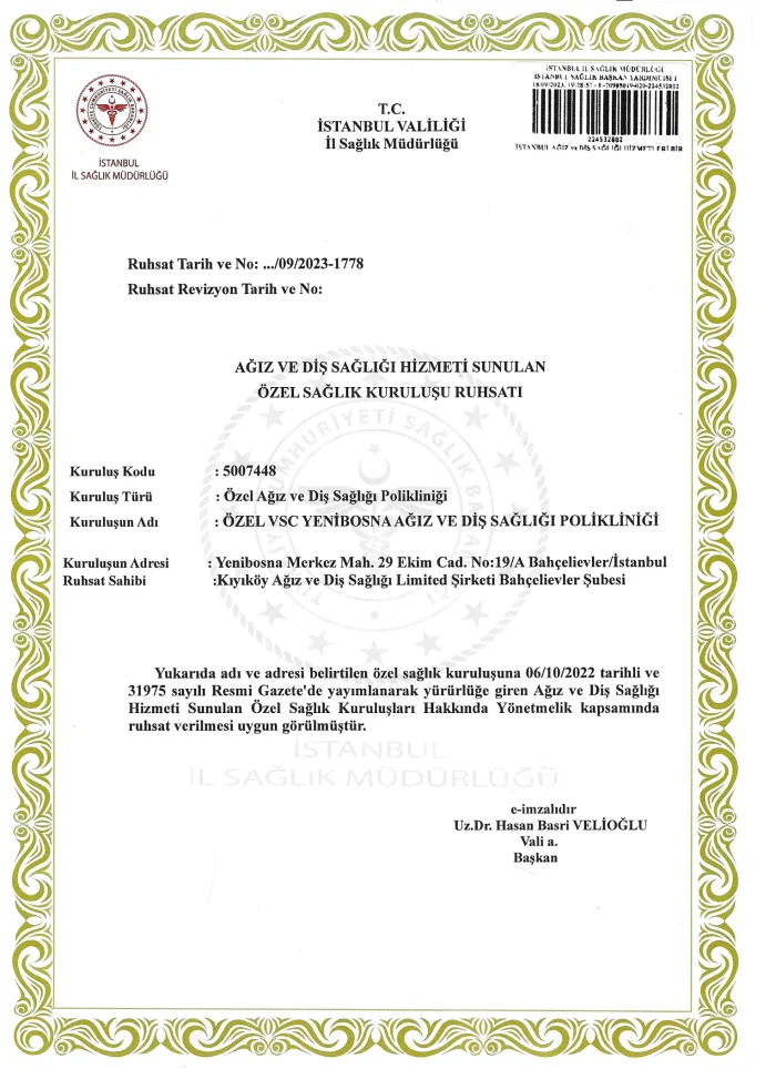 Private Health Institution License (Ruhsat)