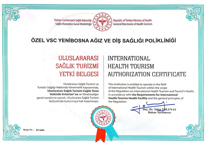 International Health Tourism Authorization Certificate